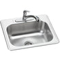 Elkay - DISCONTINUED - USE DSE125223 sink, LK5000CR faucet, GBG2115SS bottom grid, D1125 drain separately - Elite Satin