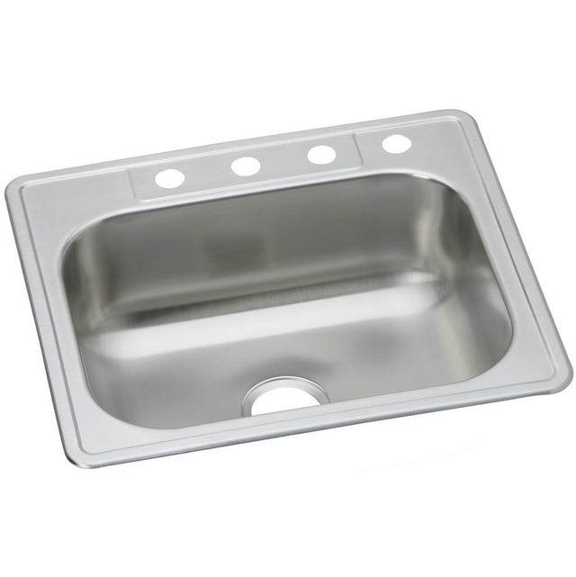 Elkay - 20 Gauge Stainless Steel 25'' x 22'' x 8.0625'' Single Bowl Drop-in Kitchen Sink - Elite Satin