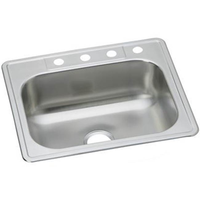 Elkay - 20 Gauge Stainless Steel 33'' x 22'' x 8.0625'' Single Bowl Drop-in Kitchen Sink - Elite Satin