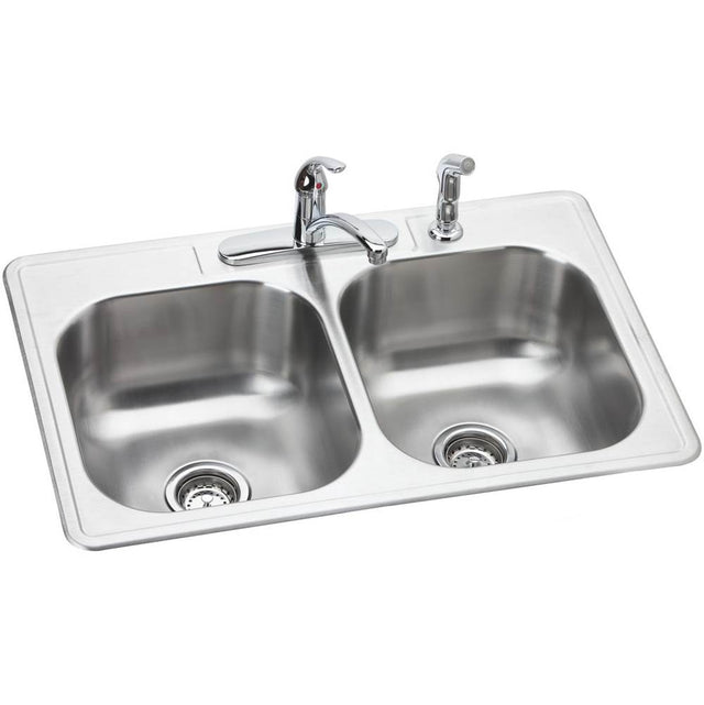 Elkay - DISCONTINUED - USE DD233224 sink, LK1001CR faucet, D1125 drain separately - Elite Satin