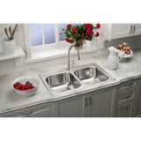 20 Gauge Stainless Steel 33'' x 22'' x 8.0625'' Double Bowl Drop-in Kitchen Sink