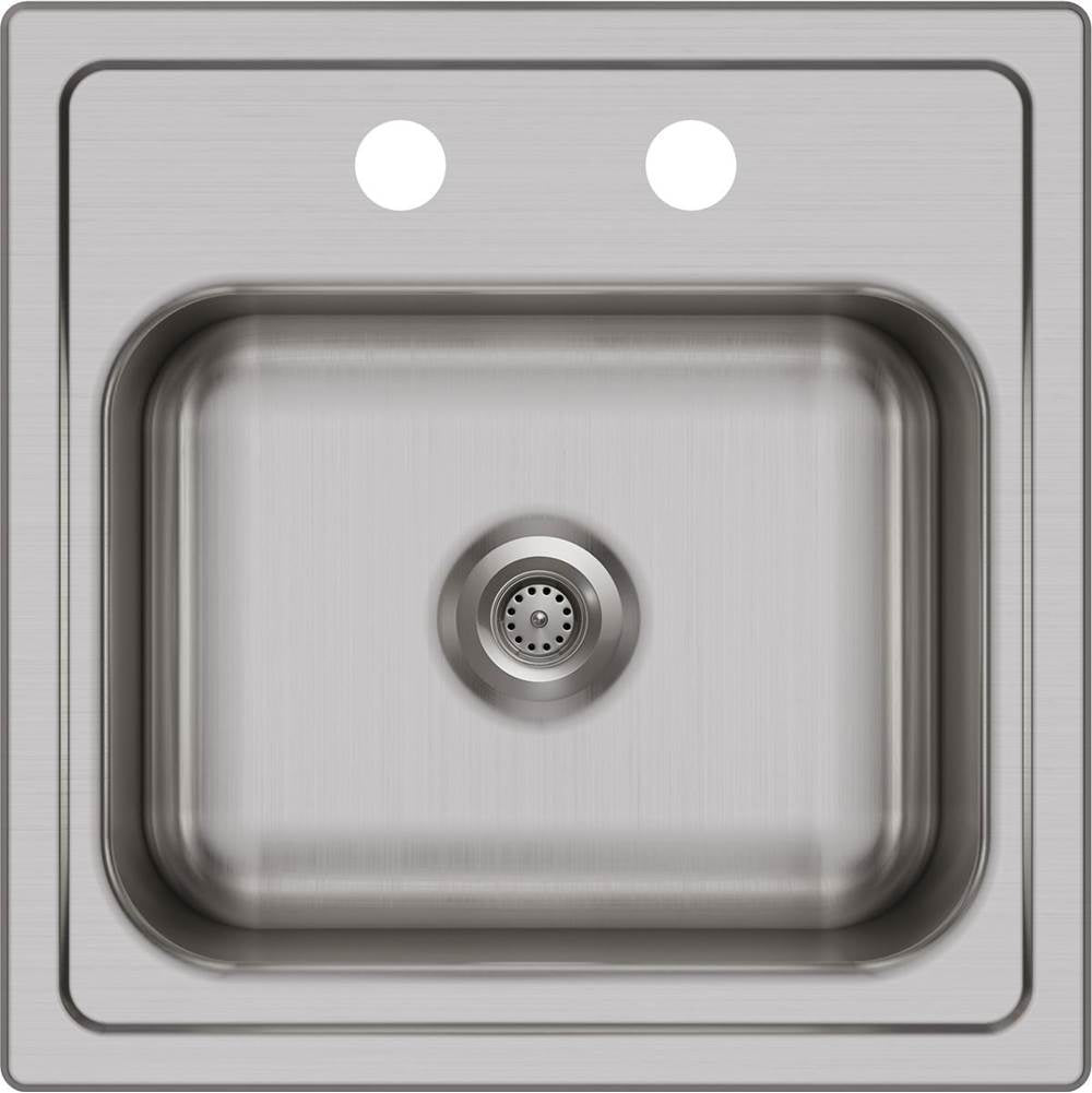 20 Gauge Stainless Steel 15'' x 15'' x 6'' Single Bowl Drop-in Bar/Prep Sink Kit