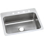 Elkay - 18 Gauge Stainless Steel 27'' x 22'' x 8'' Single Bowl Dual Mount Kitchen Sink - Elite Satin