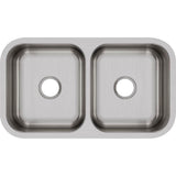 18 Gauge Stainless Steel 31.75'' x 18.25'' x 8'' Double Bowl Undermount Kitchen Sink