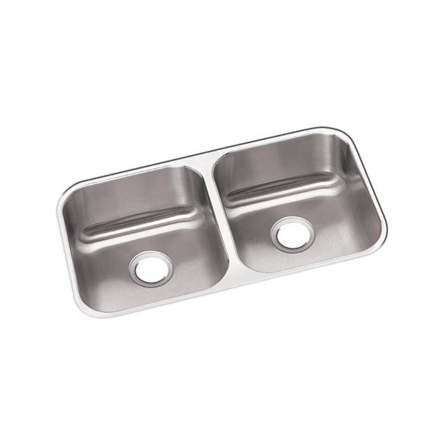 Elkay - 18 Gauge Stainless Steel 31.75'' x 18.25'' x 8'' Double Bowl Undermount Kitchen Sink - Radiant Satin