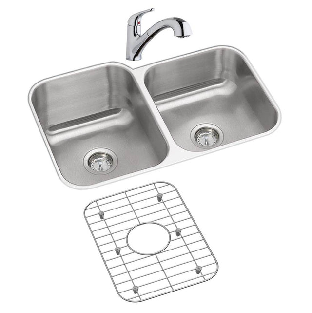 Elkay - DISCONTINUED - USE DXUH3118 sink, LK5000CR faucet, GBG1415SS bottom grid, D1125 drain separately - Radiant Satin