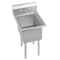 Elkay - 1 Compartment Sink, 21X26 OA, 16X20 Bowl, 12 Deep, No DBs, SS Legs, 18 GA 300 Series SS, NSF - No.4 Finish