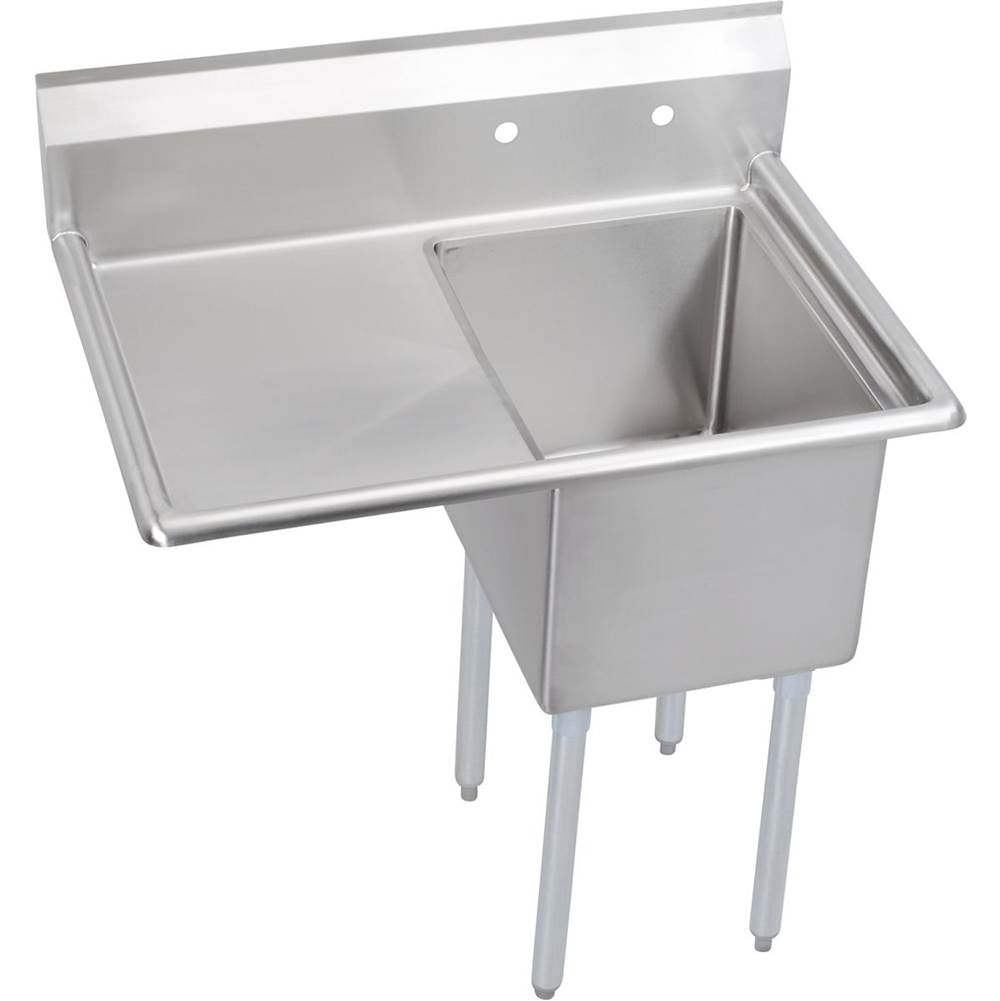 Elkay - 1 Compartment Sink, 37X26 OA, 16X20 Bowl, 12 Deep, Left 18'' DB, SS Legs, 18 GA 300 Series SS, NSF - No.4 Finish