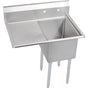 Elkay - 1 Compartment Sink, 37X26 OA, 16X20 Bowl, 12 Deep, Left 18'' DB, SS Legs, 18 GA 300 Series SS, NSF - No.4 Finish