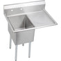 Elkay - 1 Compartment Sink, 37X26 OA, 16X20 Bowl, 12 Deep, Right 18'' DBs, SS Legs, 18 GA 300 Series SS, NSF - No.4 Finish