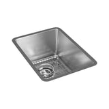 Elkay - 18 Gauge Stainless Steel 13.5'' x 18.5'' x 9'' Single Bowl Undermount Bar/Prep Sink Kit - Polished Satin