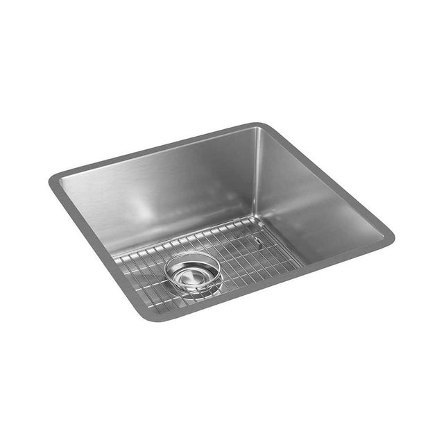 Elkay - 18 Gauge Stainless Steel 18.5'' x 18.5'' x 9'' Single Bowl Undermount Kit - Polished Satin