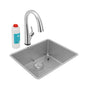 Elkay - Crosstown 18 Gauge Stainless Steel 22-1/2'' x 18-1/2'' x 9'', Single Bowl Undermount Sink Kit with Filtered Faucet - Stainless Steel