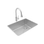 Elkay - Crosstown 18 Gauge Stainless Steel 25-1/2'' x 18-1/2'' x 9'', Single Bowl Undermount Sink, Faucet & Drain Kit - Polished Satin