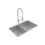 Elkay - Crosstown 18 Gauge Stainless Steel 31-1/2'' x 18-1/2'' x 9'', 40/60 Double Bowl Undermount Sink, Faucet, Bottom Grid & Drain Kit - Polished Satin