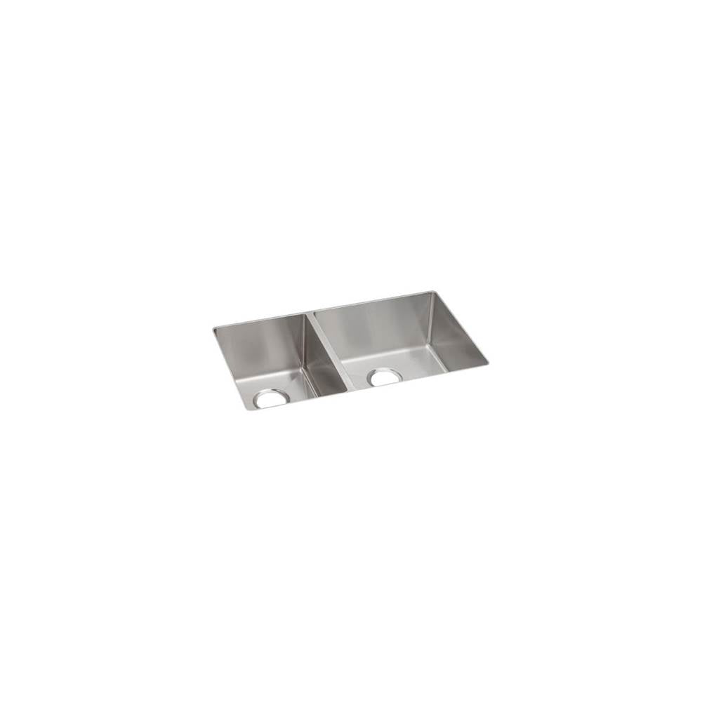 Elkay - 18 Gauge Stainless Steel 31.5'' x 18.5'' x 9'' Double Bowl Undermount Kitchen Sink - Polished Satin