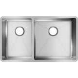 18 Gauge Stainless Steel 31.5'' x 18.5'' x 9'' Double Bowl Undermount Kitchen Sink