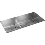 Elkay - 18 Gauge Stainless Steel 36.5'' x 18.5'' x 9'' Single Bowl Undermount Kit - Polished Satin