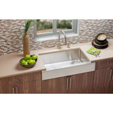 18 Gauge Stainless Steel 35.875'' x 20.25'' x 9'' Single Bowl Farmhouse Undermount Kitchen Sink