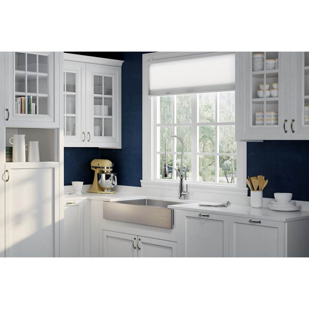 18 Gauge Stainless Steel 35.875'' x 20.25'' x 9'' Double Bowl Farmhouse Undermount Kitchen Sink