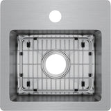 18 Gauge Stainless Steel 15'' x 15'' x 9'' Single Bowl Dual Mount Bar/Prep Sink Kit