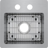 18 Gauge Stainless Steel 15'' x 15'' x 9'' Single Bowl Dual Mount Bar/Prep Sink Kit
