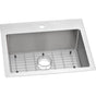 Elkay - 18 Gauge Stainless Steel 25'' x 22'' x 9'' Single Bowl Dual Mount Kitchen Sink Kit - Polished Satin