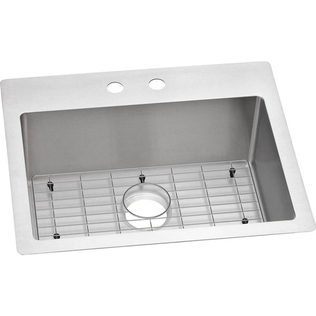 Elkay - 18 Gauge Stainless Steel 25'' x 22'' x 9'' Single Bowl Dual Mount Kitchen Sink Kit - Polished Satin
