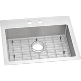 Elkay - 18 Gauge Stainless Steel 25'' x 22'' x 6'' Single Bowl Dual Mount Kitchen Sink Kit - Polished Satin
