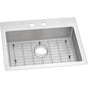 Elkay - 18 Gauge Stainless Steel 25'' x 22'' x 6'' Single Bowl Dual Mount Kitchen Sink Kit - Polished Satin