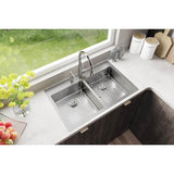 18 Gauge Stainless Steel 33'' x 22'' x 6'' Double Bowl Dual Mount Kitchen Sink Kit