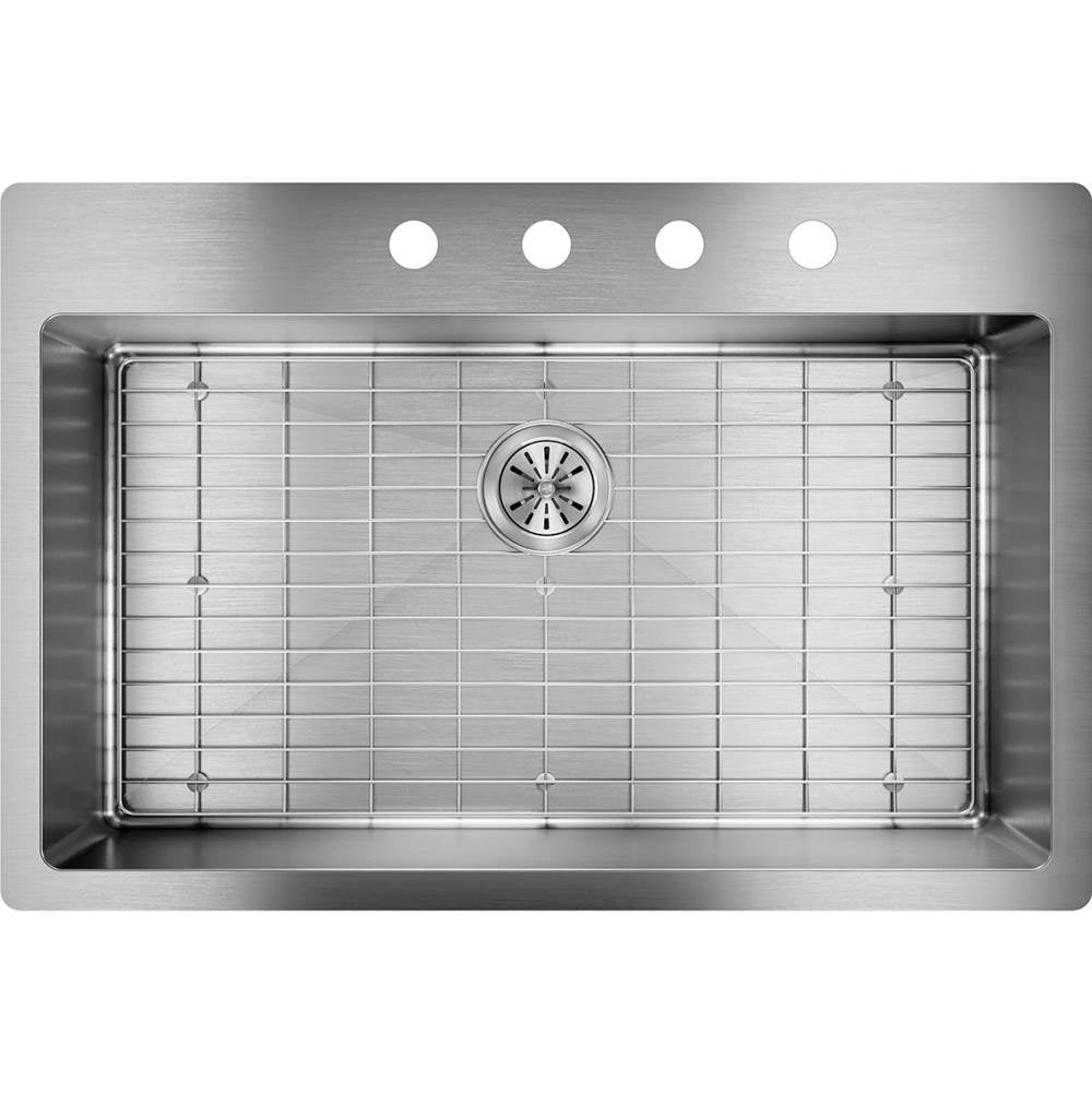 18 Gauge Stainless Steel 33'' x 22'' x 9'' Single Bowl Dual Mount Kitchen Sink Kit
