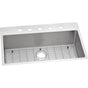 Elkay - 18 Gauge Stainless Steel 33'' x 22'' x 9'' Single Bowl Dual Mount Kitchen Sink Kit - Polished Satin