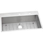 Elkay - 18 Gauge Stainless Steel 33'' x 22'' x 9'' Single Bowl Dual Mount Kitchen Sink Kit - Polished Satin