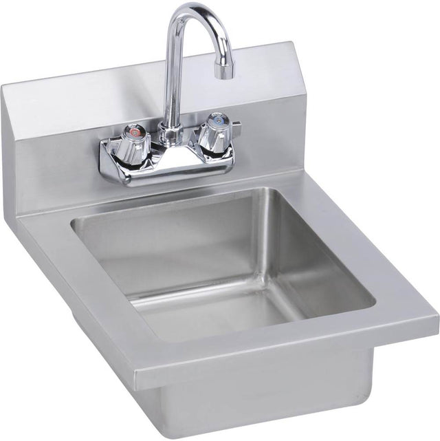 Elkay - Hand Sink, 14X17 OA, 10X12X5 Bowl, Faucet, 18 GA 300 Series SS, NSF - No.4 Finish