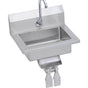 Elkay - Hand Sink, 18X15 OA, 14X10X5 Bowl, Knee Valve,Faucet, 18 GA 300 Series SS, NSF - No.4 Finish