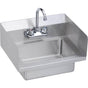 Elkay - Hand Sink, 18X15 OA, 14X10X5 Bowl, Dual Side Splashes, Faucet, 18 GA 300 Series SS, NSF - No.4 Finish