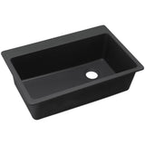 Elkay - Quartz Classic 33'' x 22'' x 9-1/2'' Single Bowl Drop-in Sink, Black - Black