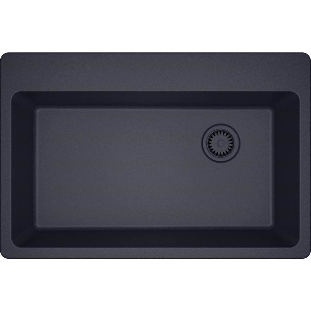 Quartz Classic 33'' x 22'' x 9-1/2'' Single Bowl Drop-in Sink, Black