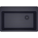Quartz Classic 33'' x 22'' x 9-1/2'' Single Bowl Drop-in Sink, Black