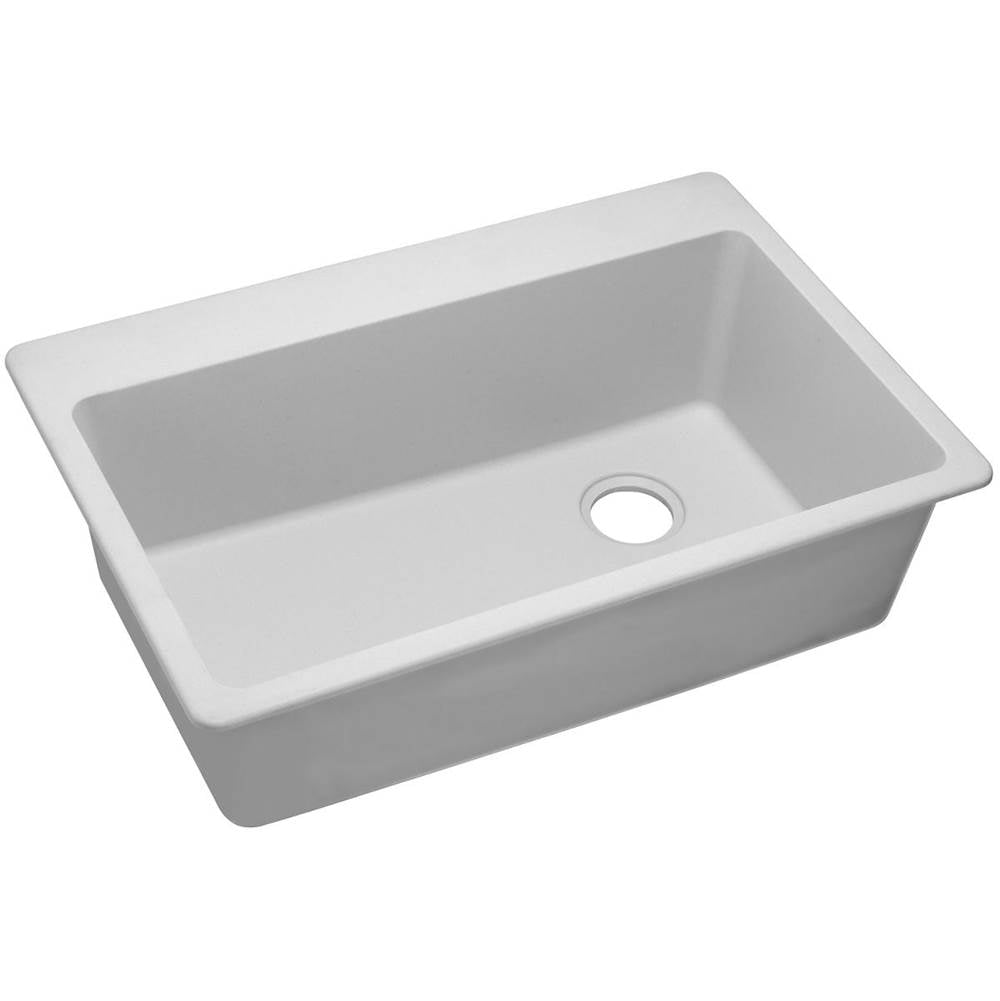 Elkay - Quartz Classic 33'' x 22'' x 9-1/2'' Single Bowl Drop-in Sink, White - White