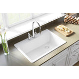 Quartz Classic 33'' x 22'' x 9-1/2'' Single Bowl Drop-in Sink, Black