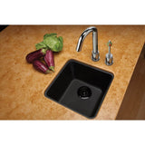 Quartz Classic 15-3/4'' x 15-3/4'' x 7-11/16'' Single Bowl Dual Mount Bar Sink, Black
