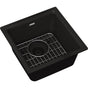 Elkay - Quartz Classic 15-3/4'' x 15-3/4'' x 7-11/16'', Single Bowl Dual Mount Bar Sink Kit, Black - Black