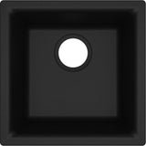 Quartz Classic 15-3/4'' x 15-3/4'' x 7-11/16'' Single Bowl Dual Mount Bar Sink, Black