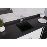 Quartz Classic 15-3/4'' x 15-3/4'' x 7-11/16'' Single Bowl Dual Mount Bar Sink, Black