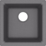 Quartz Classic 15-3/4'' x 15-3/4'' x 7-11/16'' Single Bowl Dual Mount Bar Sink, Black