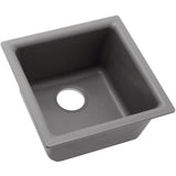 Elkay - Quartz Classic 15-3/4'' x 15-3/4'' x 7-11/16'' Single Bowl Dual Mount Bar Sink, Greystone - Greystone