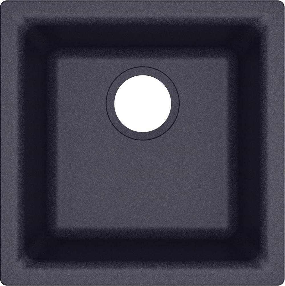 Quartz Classic 15-3/4'' x 15-3/4'' x 7-11/16'' Single Bowl Dual Mount Bar Sink, Black