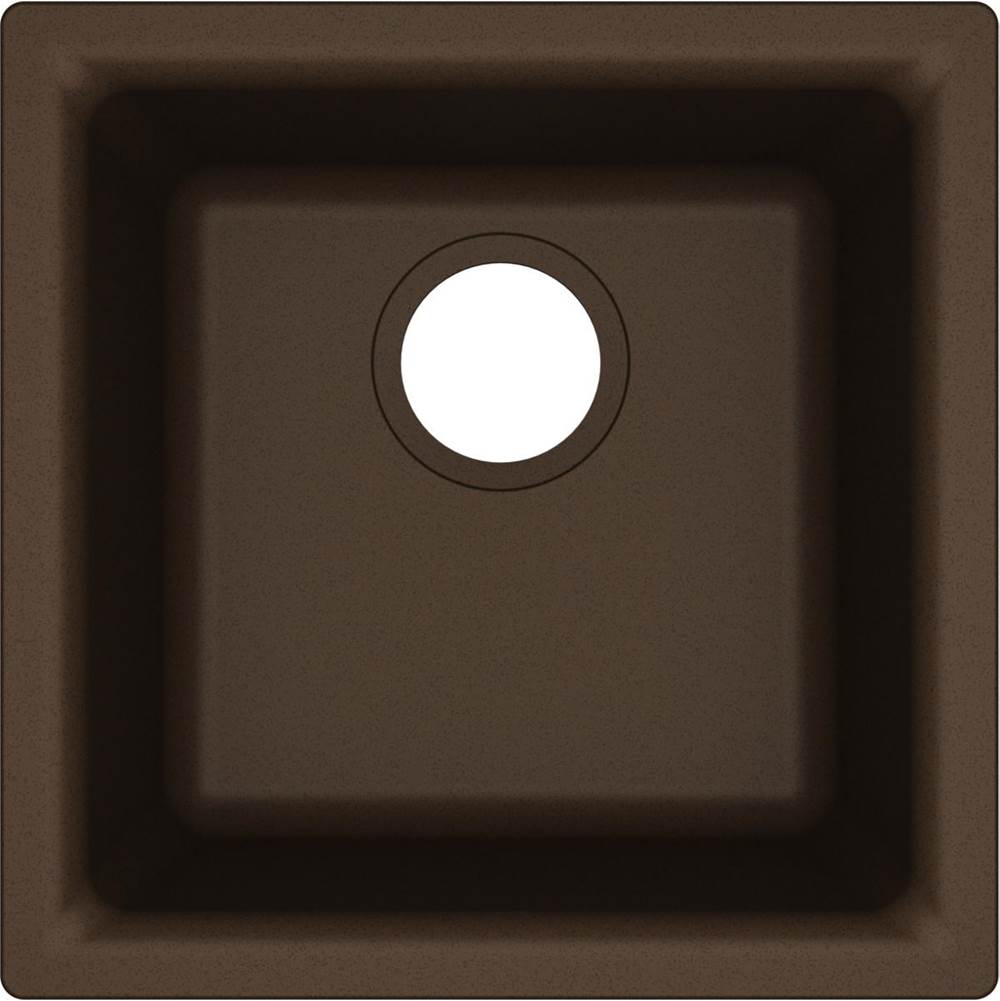 Quartz Classic 15-3/4'' x 15-3/4'' x 7-11/16'' Single Bowl Dual Mount Bar Sink, Black
